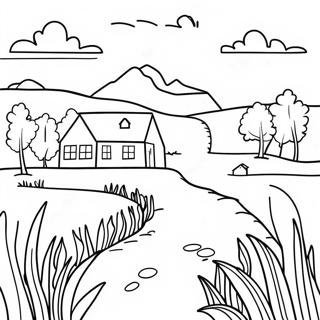 Colorful Country Landscapes Coloring Page 11317-9200