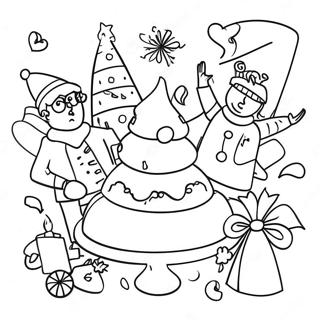 Festive New Year S Eve Party Coloring Page 11357-9241