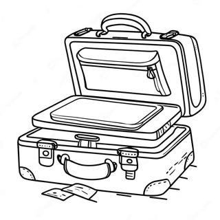 Colorful Suitcase And Passport Coloring Page 11367-9237