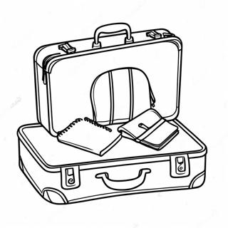 Colorful Suitcase And Passport Coloring Page 11367-9238