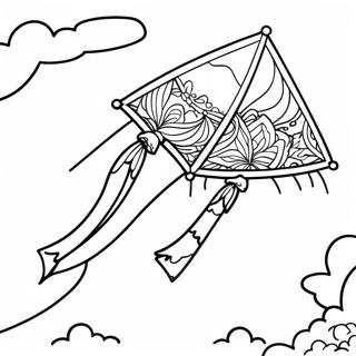 Kite Flying In A Bright Blue Sky Coloring Page 11376-9246