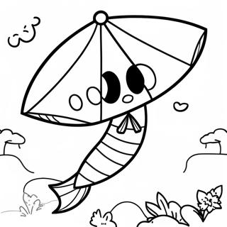 Kite Flying In A Bright Blue Sky Coloring Page 11376-9247