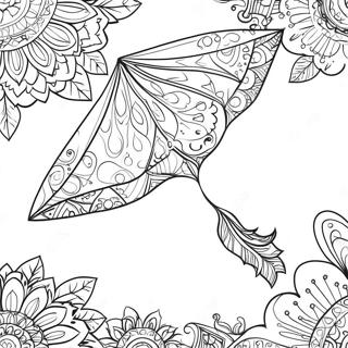 Colorful Kite With Patterns Coloring Page 11377-9263