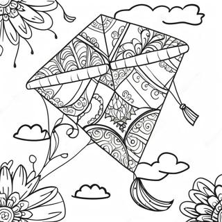 Colorful Kite With Patterns Coloring Page 11377-9264