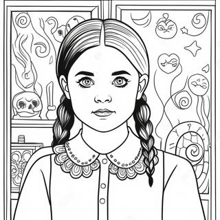 Wednesday Addams Classic Coloring Page 11386-9249