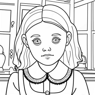 Wednesday Addams Classic Coloring Page 11386-9250