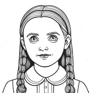 Wednesday Addams Classic Coloring Page 11386-9251