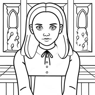 Wednesday Addams Classic Coloring Page 11386-9252