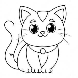 Anime Cat Coloring Page 11416-9275