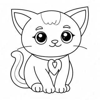 Cute Anime Cat With Big Eyes Coloring Page 11417-9277