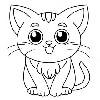 Cute Anime Cat With Big Eyes Coloring Page 11417-9279