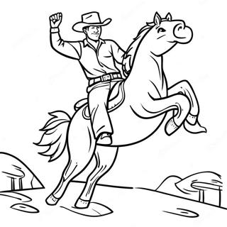 Cowboy Riding A Bucking Bronco Coloring Page 11427-9289