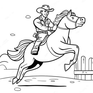 Cowboy Riding A Bucking Bronco Coloring Page 11427-9290