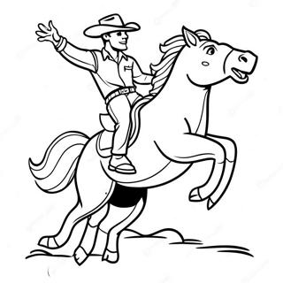 Cowboy Riding A Bucking Bronco Coloring Page 11427-9292