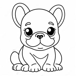 Cute Frenchie Puppy Coloring Page 11437-9297