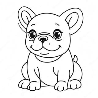 Cute Frenchie Puppy Coloring Page 11437-9299