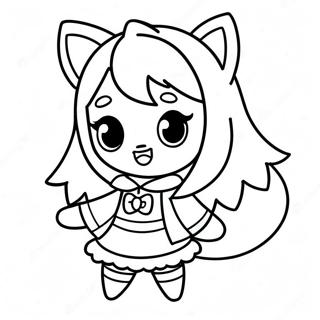 Cute Gacha Life Wolf Girl Coloring Page 11457-9331