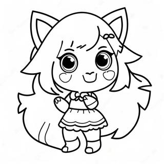 Cute Gacha Life Wolf Girl Coloring Page 11457-9332