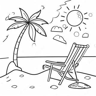 Summer Beach Scene Coloring Page 11477-9328