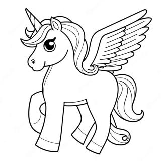 Majestic Unicorn With Colorful Wings Coloring Page 11496-9344