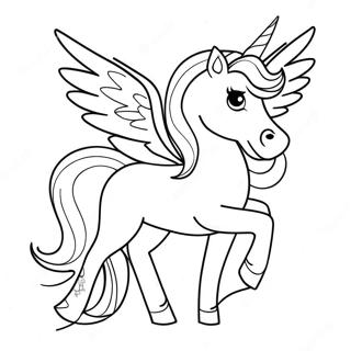 Sparkling Unicorn With Glittery Wings Coloring Page 11497-9345