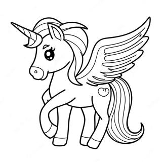 Sparkling Unicorn With Glittery Wings Coloring Page 11497-9346