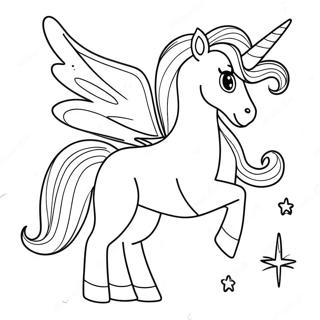 Sparkling Unicorn With Glittery Wings Coloring Page 11497-9347