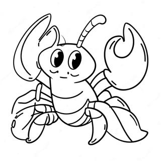 Cute Cartoon Lobster Coloring Page 11507-9356