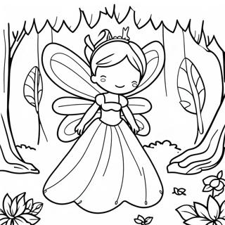 Enchanting Fairy In A Forest Coloring Page 11527-9373