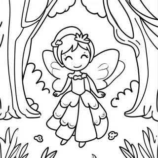 Enchanting Fairy In A Forest Coloring Page 11527-9374