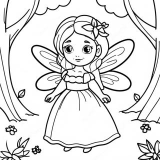 Enchanting Fairy In A Forest Coloring Page 11527-9375