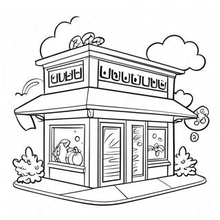 Cozy Family Restaurant Coloring Page 11537-9377