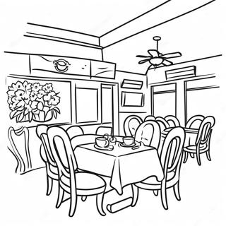 Cozy Family Restaurant Coloring Page 11537-9378