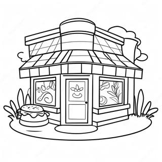 Cozy Family Restaurant Coloring Page 11537-9379