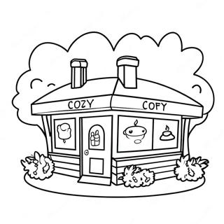 Cozy Family Restaurant Coloring Page 11537-9380