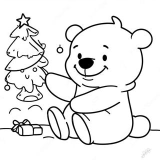 Winnie The Pooh Christmas Coloring Page 11546-9382