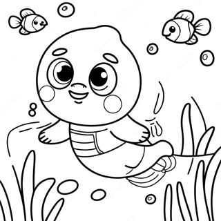 Cute Bebefinn Swimming Coloring Page 11587-9417