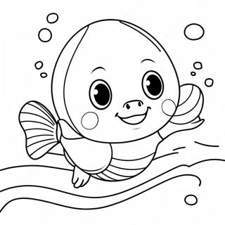 Cute Bebefinn Swimming Coloring Page 11587-9418