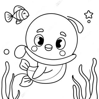 Cute Bebefinn Swimming Coloring Page 11587-9420