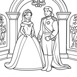 Royal Prince And Princess In A Castle Coloring Page 11597-9423