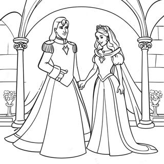 Royal Prince And Princess In A Castle Coloring Page 11597-9424