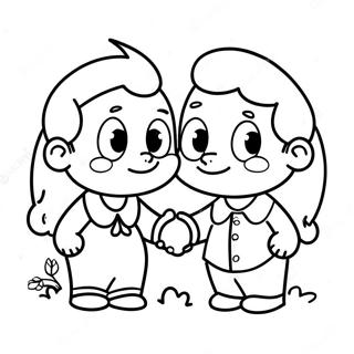 Arnold And Helga In A Playful Scene Coloring Page 11607-9430