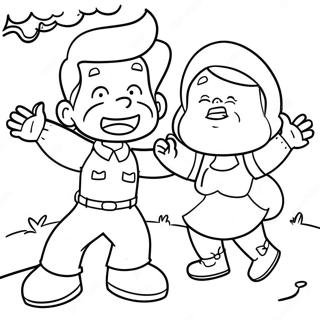 Arnold And Helga In A Playful Scene Coloring Page 11607-9431