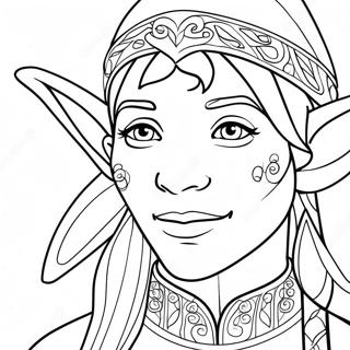 Realistic Elf For Adults Coloring Pages