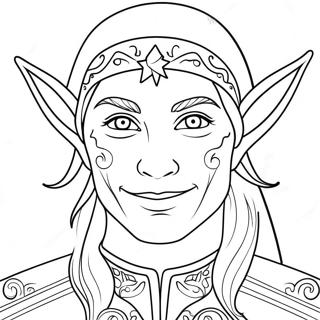 Realistic Elf Portrait Coloring Page 11616-9434