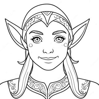 Realistic Elf Portrait Coloring Page 11616-9435