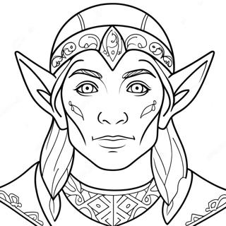 Realistic Elf Portrait Coloring Page 11616-9436