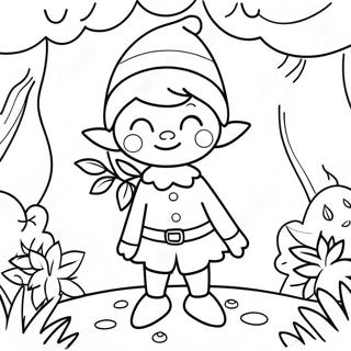 Whimsical Elf In Forest Coloring Page 11617-9438