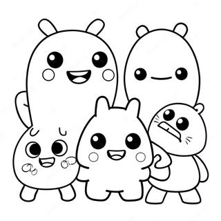 Cute Ugly Dolls In A Group Coloring Page 11627-9445