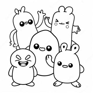 Cute Ugly Dolls In A Group Coloring Page 11627-9446